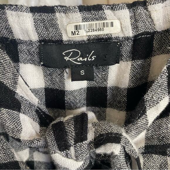 Rails Black & White Gingham Plaid Front Tie Cutout Sleeveless Mini Dress Small - Picture 6 of 10